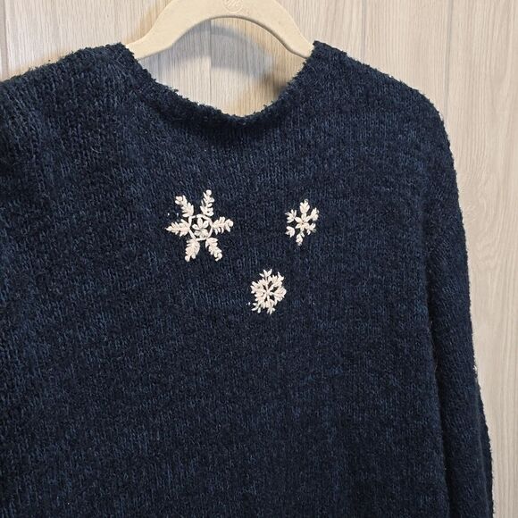 Croft & Barrow | Silk and Wool Christmas Snowman Sweater Cardigan - Picture 6 of 8